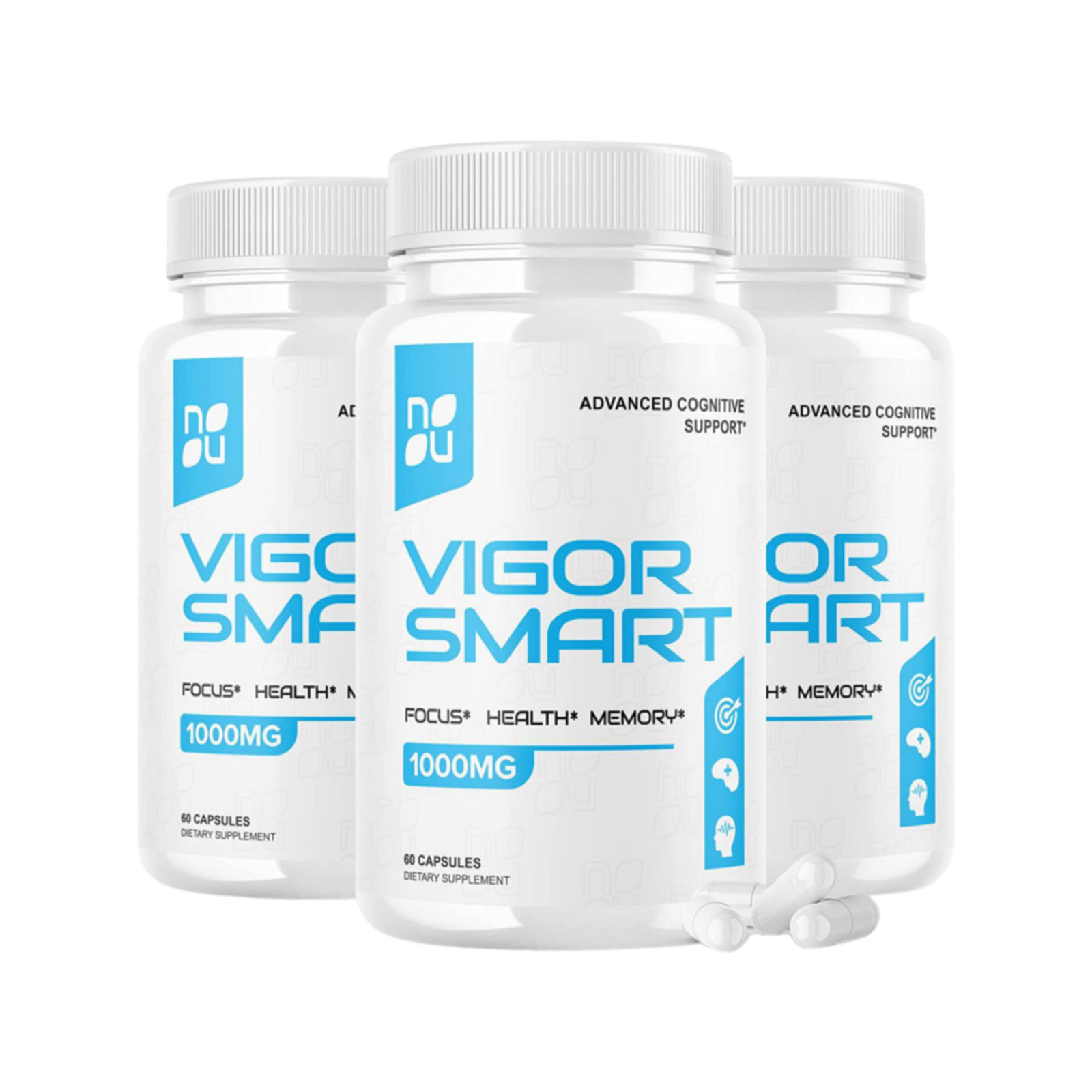 3-Pack Vigor Smart Brain Booster Pills Advanced Cognitive Focus Support-180 Caps