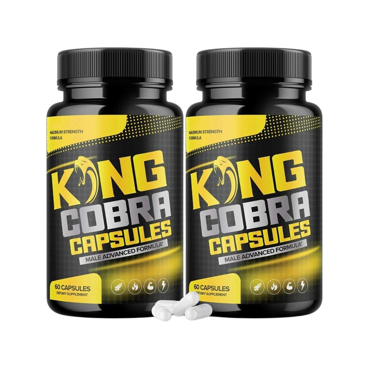 2-Pack King Cobra Capsules Extra Strength Formula Pills for Men-120 Capsules