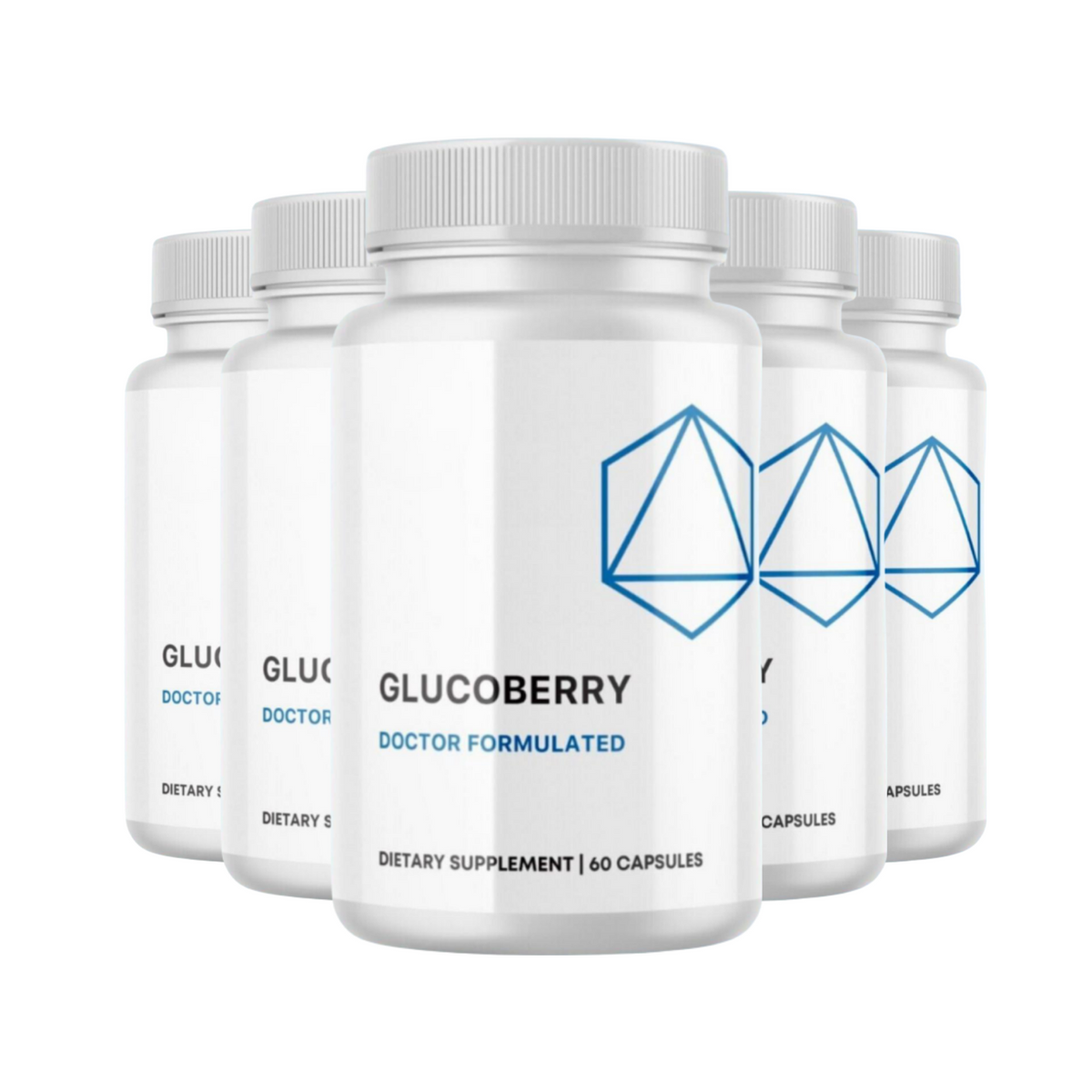 5-Pack Glucoberry Dietary Supplement, Supports Gut Health,Digestion-300 Capsules