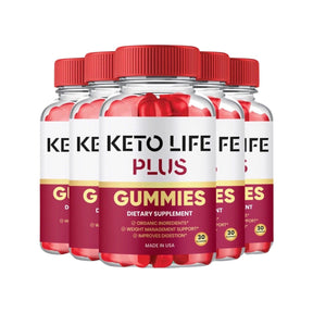 5-Pack Keto Life Plus Gummies, ACV, Vegan, Advanced Weight Loss (300 Gummies)