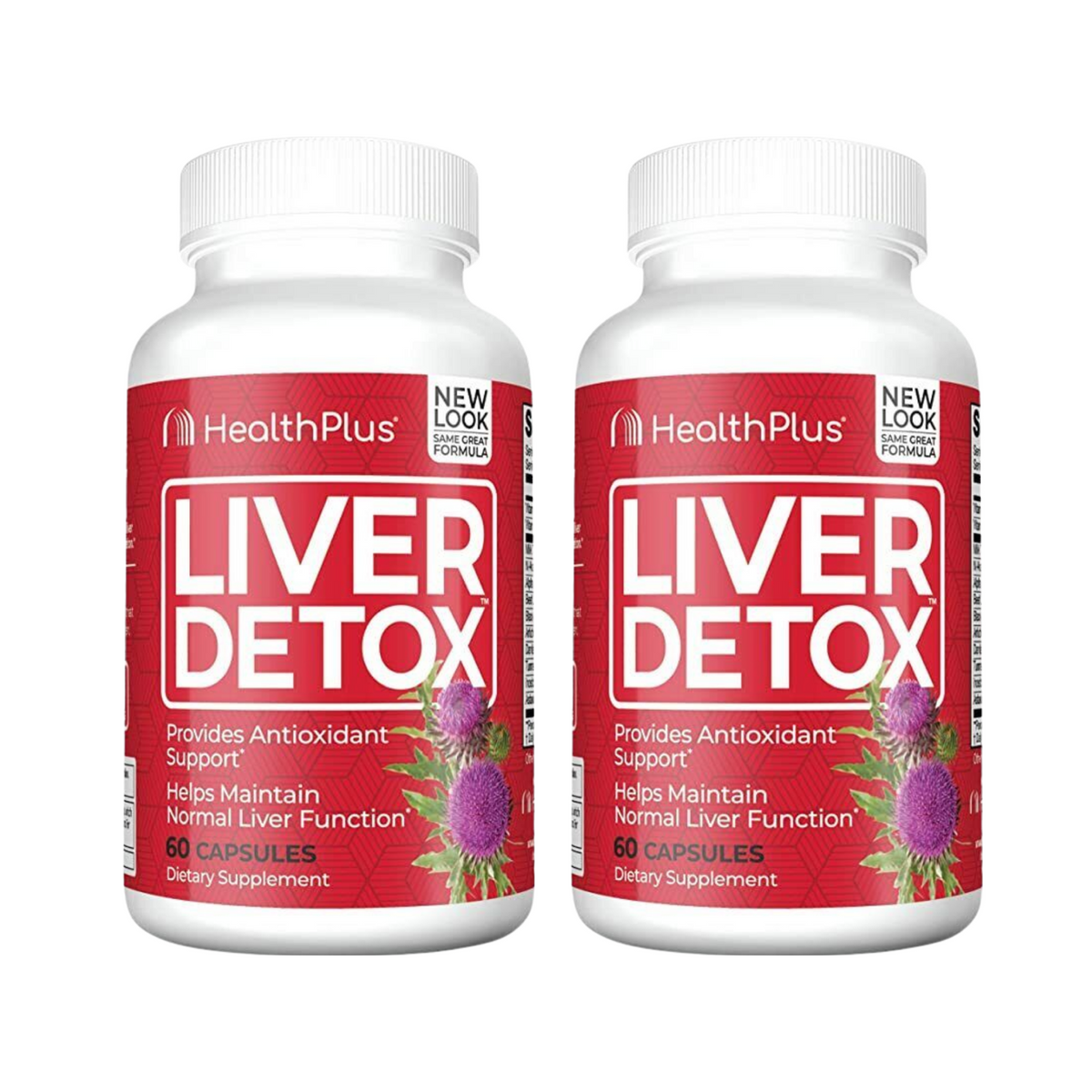 2-Pack Health Plus Liver Detox Cleanse Supports Antioxidant Support-120 Capsules