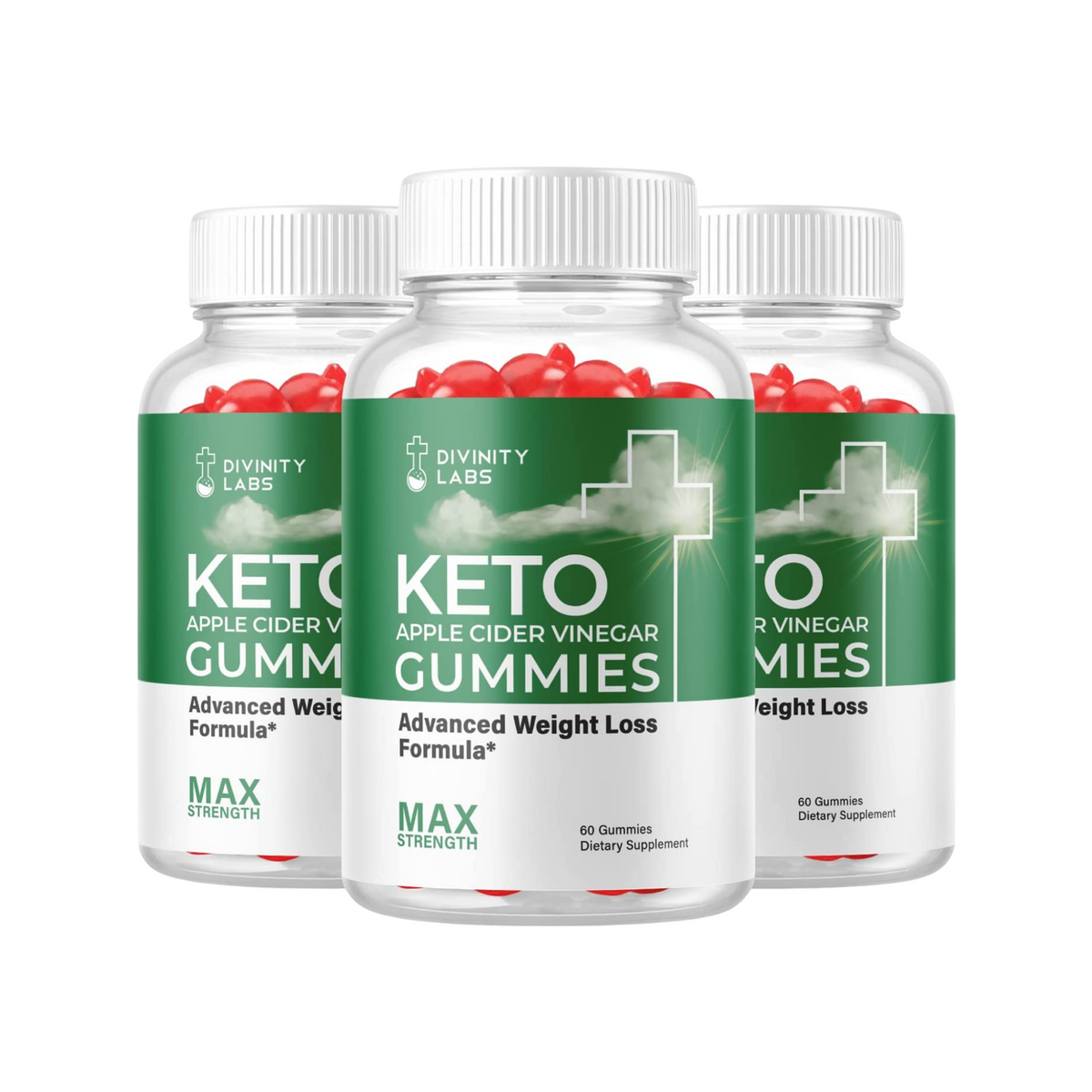 3-Pack Divinity  Labs Keto ACV Gummies, Weight Loss, Fat Burner-180 Gummies