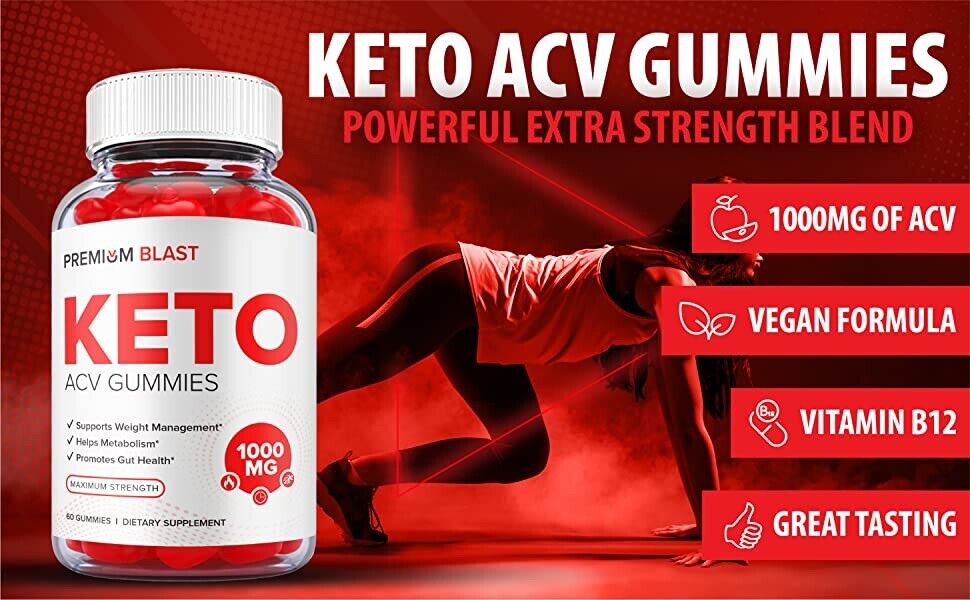 5-Pack Premium Blast Keto ACV Gummies -Vegan, Weight Loss Supplement-300 Gummies