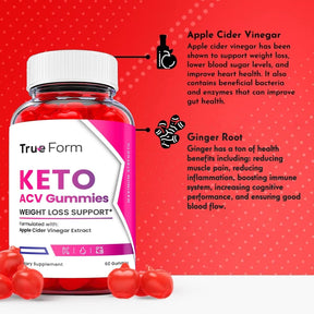 3-Pack True Form Keto ACV - True Form Keto Gummies Weight Loss - 180 Gummies