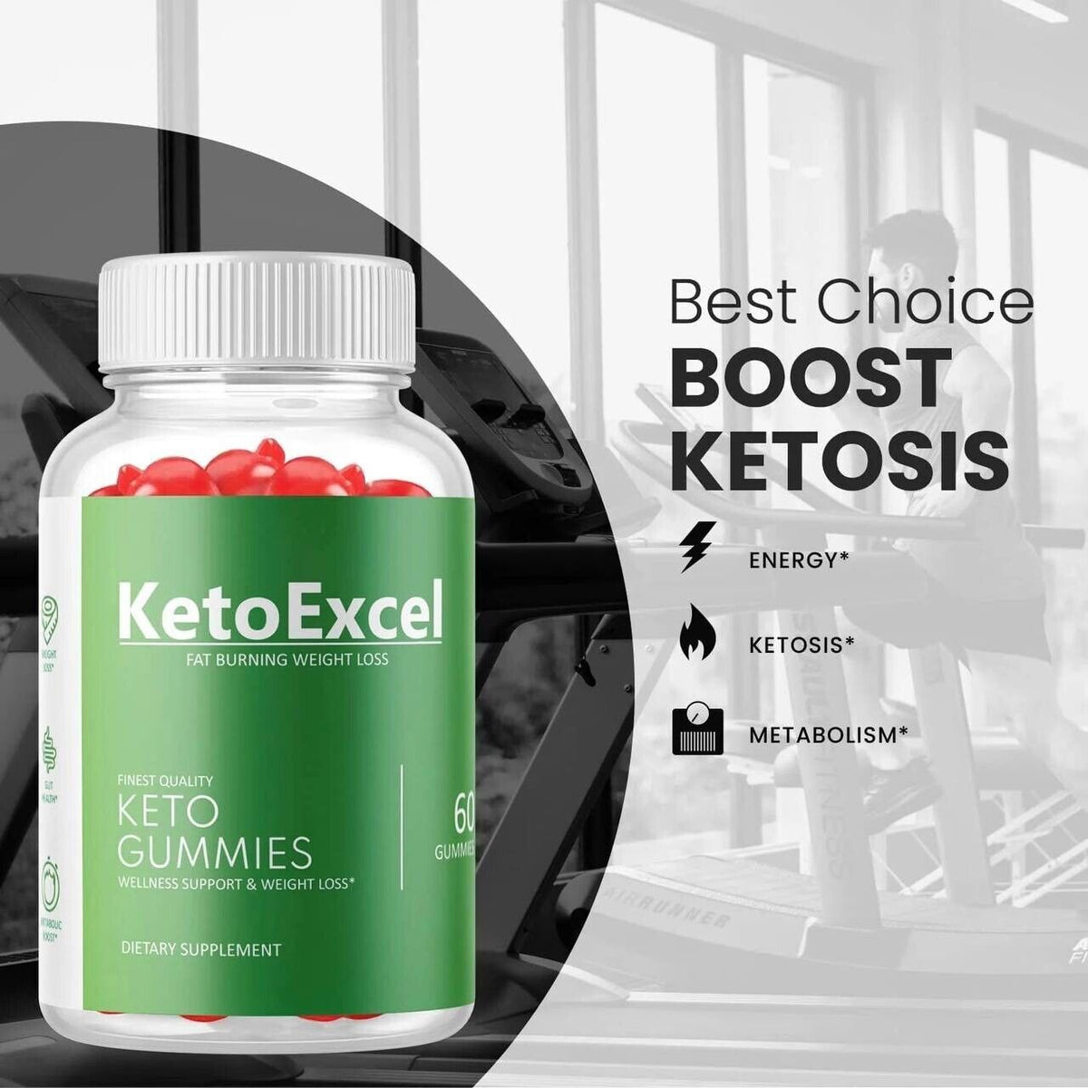 2-Pack Keto Excel ACV Gummies, Vegan, Fat Burner, Weight Loss - 120 Gummies