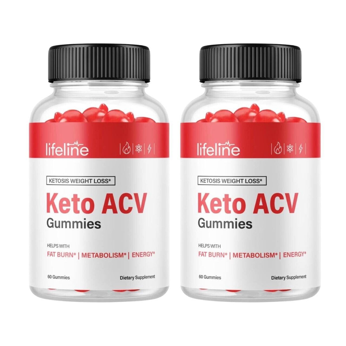 (2 Pack) Lifeline Keto ACV Gummies, Weight Loss, Keto Gummies - (120 Gummies)