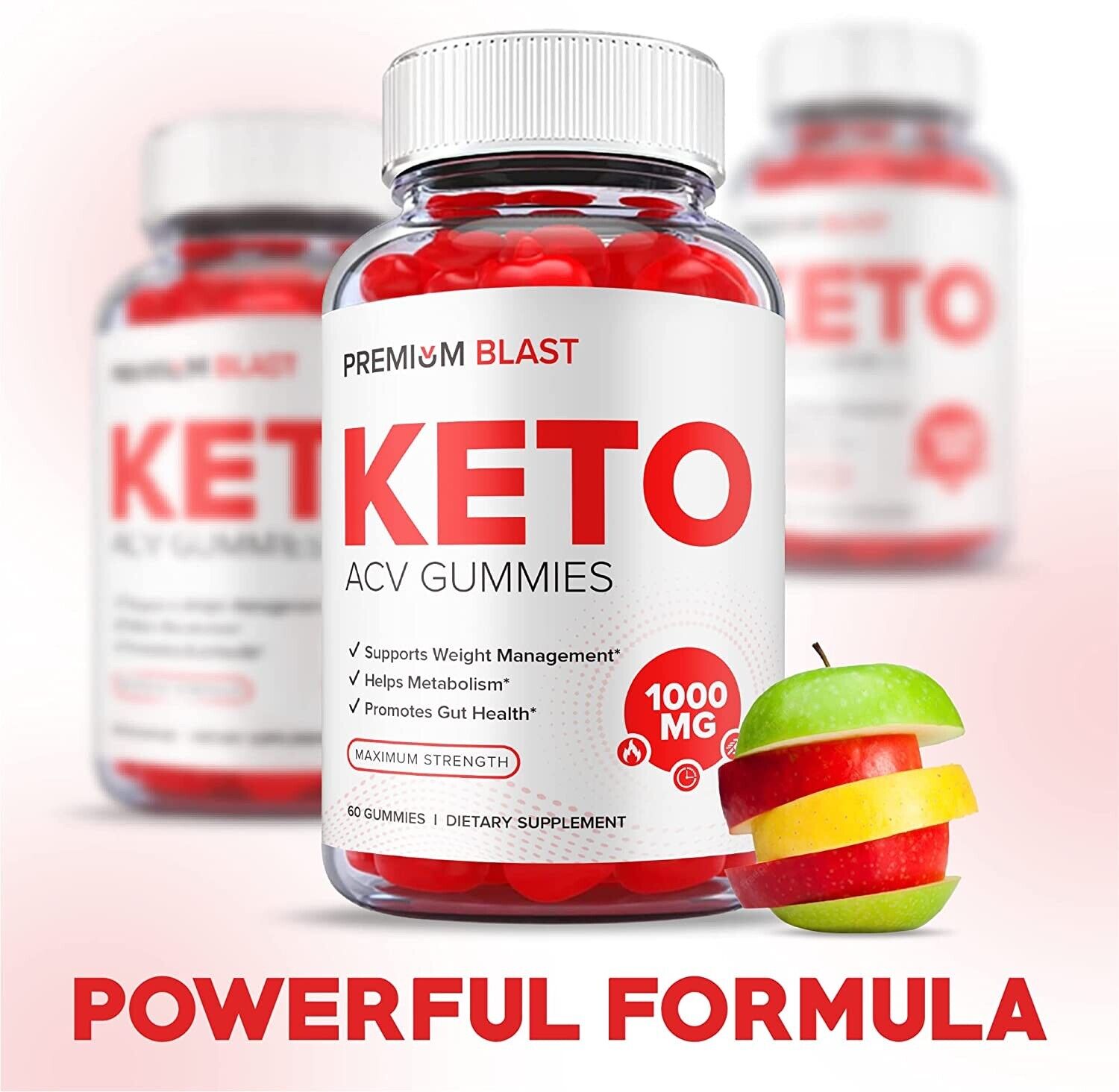 5-Pack Premium Blast Keto ACV Gummies -Vegan, Weight Loss Supplement-300 Gummies