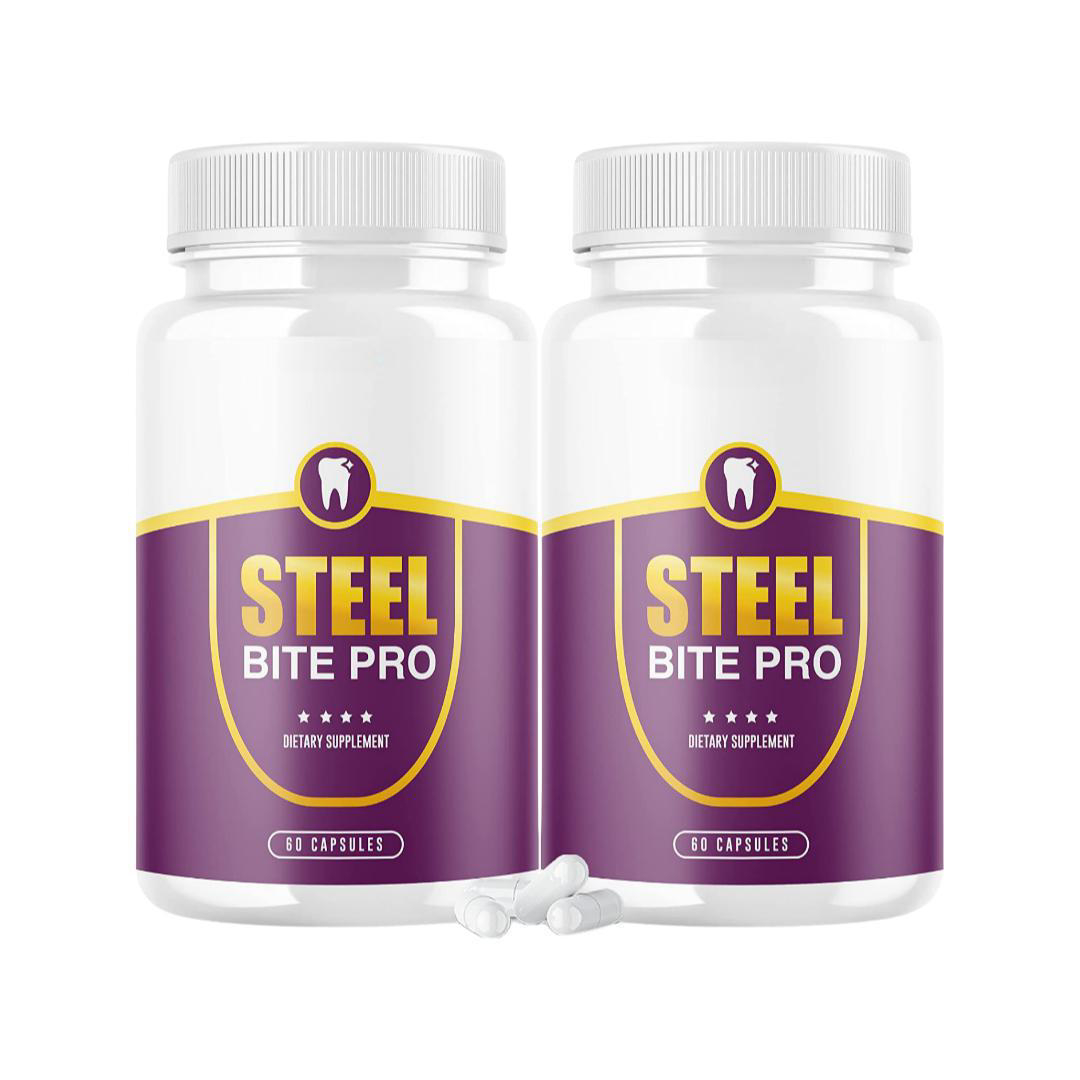 2-Pack Steel Bite Pro Teeth Supplement for Teeth and Gum Repair Dental 120 Caps