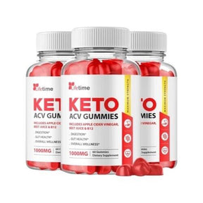 3 Pack- Lifetime Keto ACV Gummies, Vegan, Weight Loss Supplement - 180 Gummies