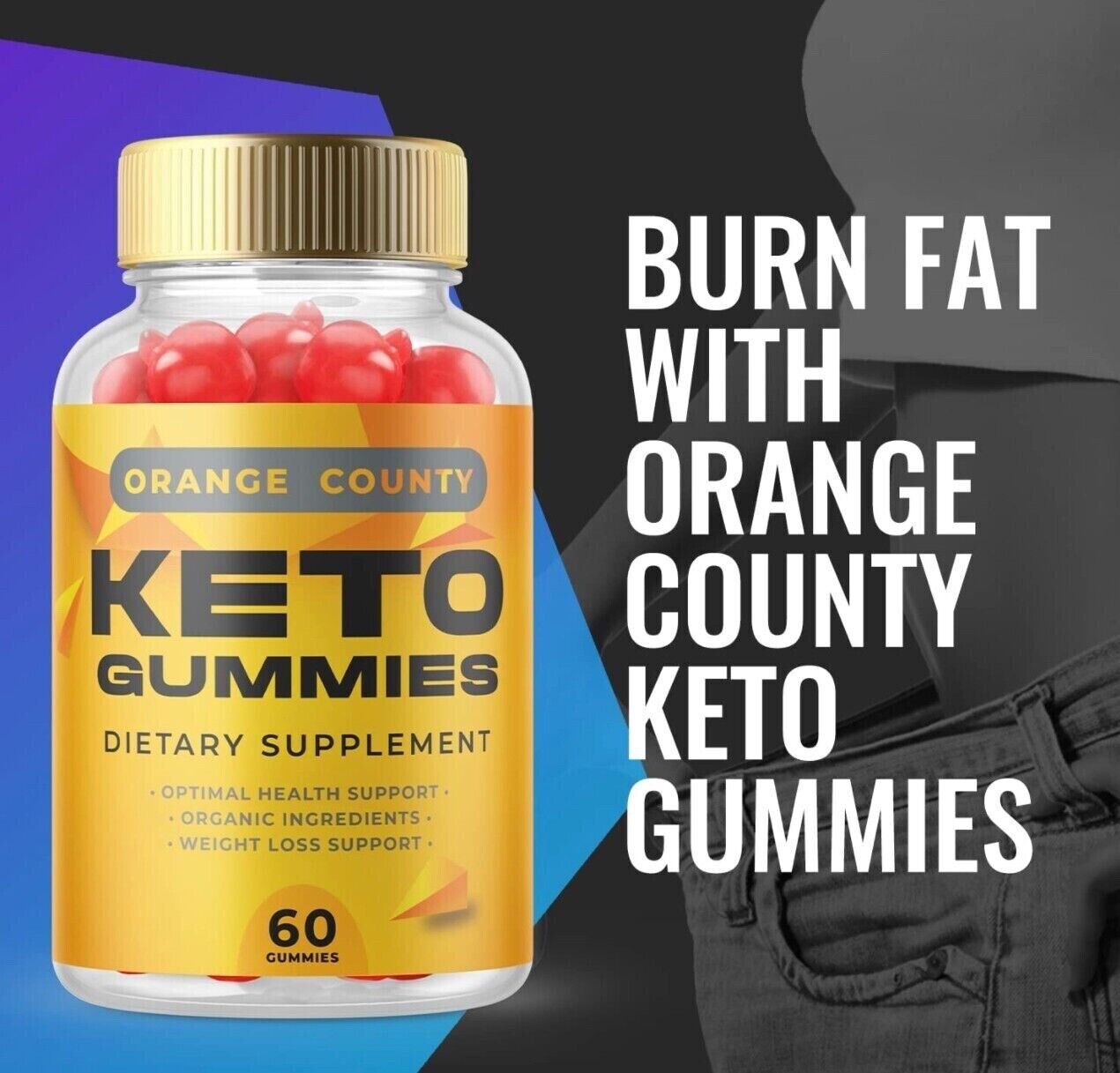 5-Pack Orange County Keto ACV Gummies, Fat Burn, Weight Loss Gummies-300 Gummies