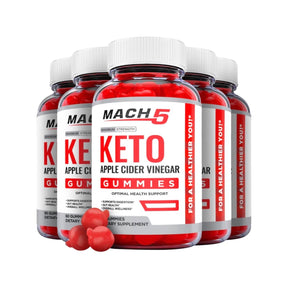 5-Pack Mach 5 Keto ACV Gummies, Mach5, Fat Burn, Weight Loss Gummies-300 Gummies