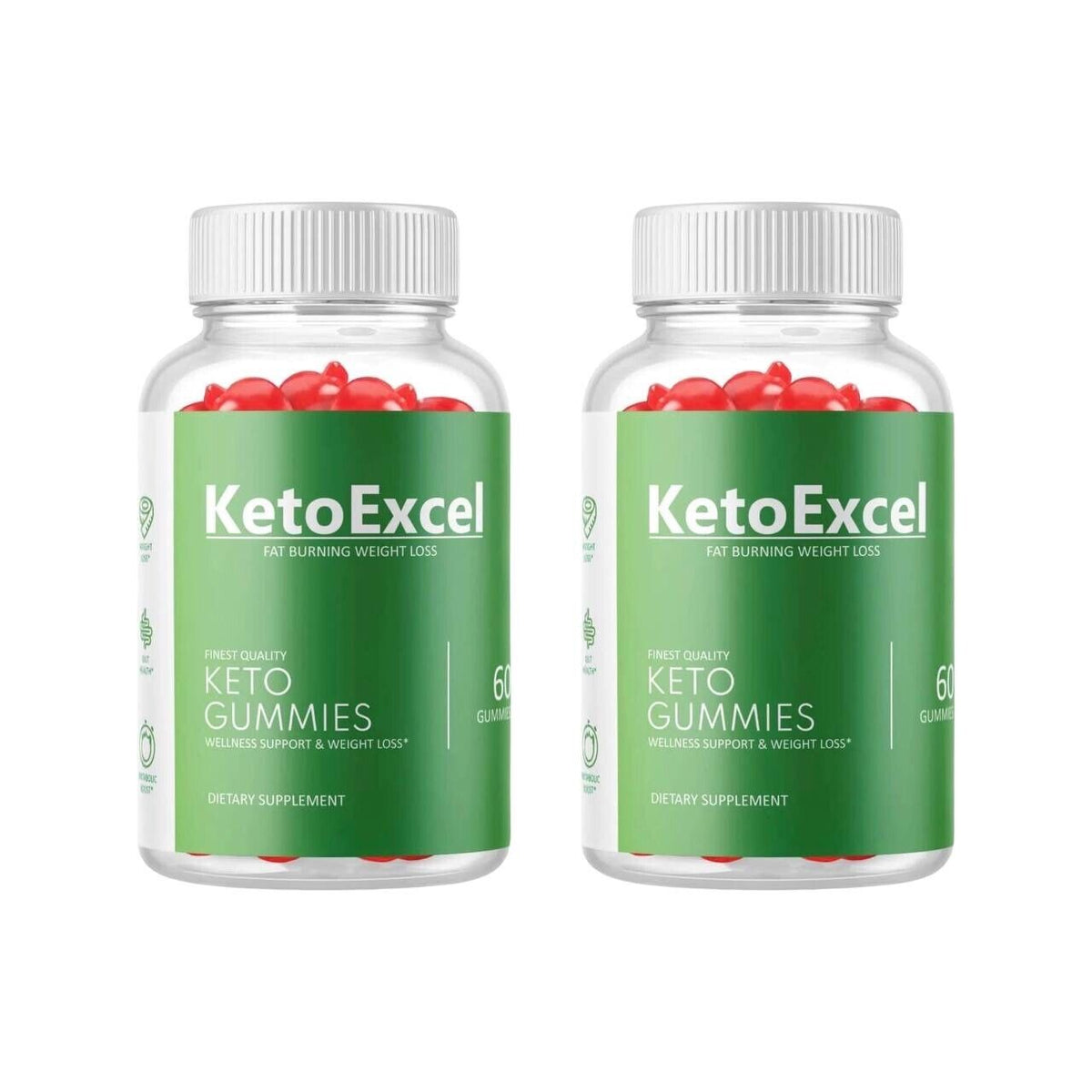 2-Pack Keto Excel ACV Gummies, Vegan, Fat Burner, Weight Loss - 120 Gummies