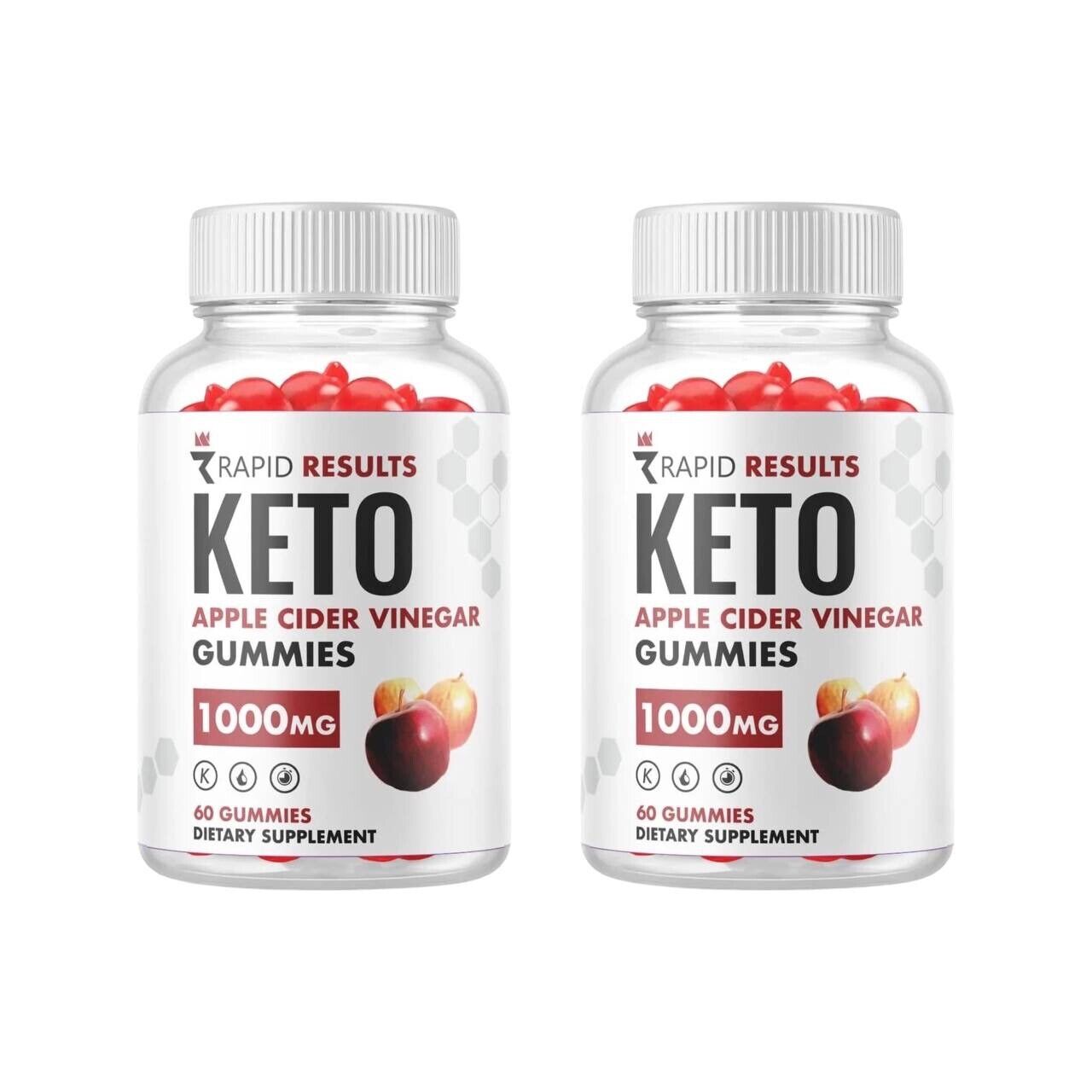 2-Pack Rapid Results Keto ACV Gummies, Vegan, Weight Loss Supplement-120 Gummies