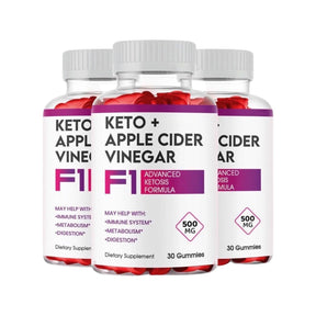 3-Pack F1 Keto ACV Gummies, Weight Loss, Fat Burner, Vegan - 180 Gummies