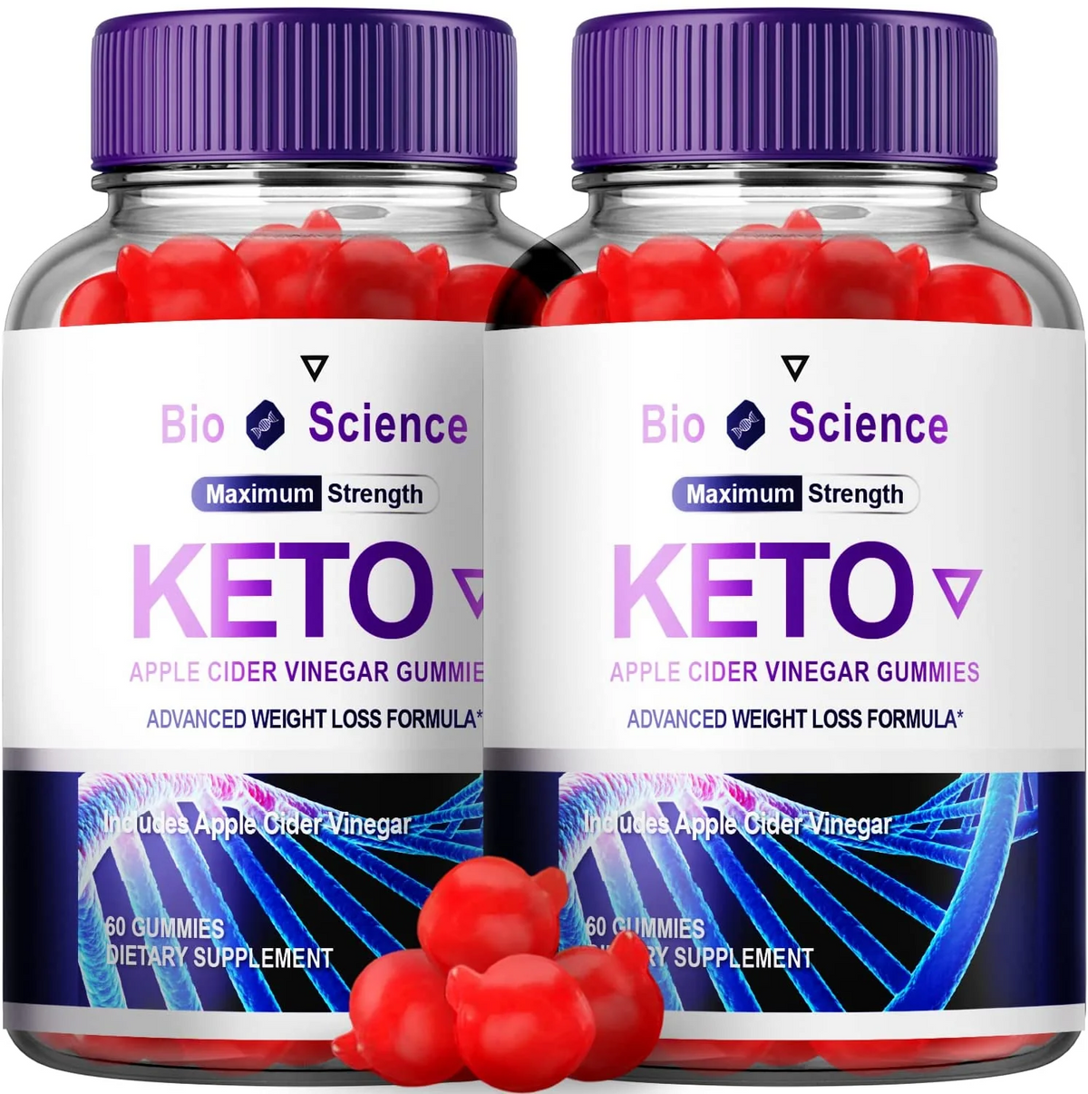 2-Pack Bioscience Keto Gummies, Bio Science, Advanced Weight Loss (120 Gummies)