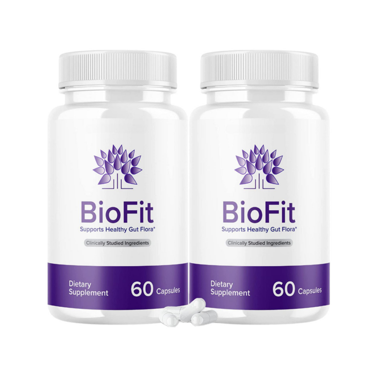 2-Pack BioFit Probiotic Capsules, Supports Healthy Gut Health Supplement-60 Caps