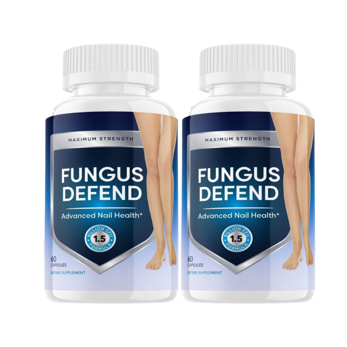 2-Pack Fungus Defend Pills Supports Strong Healthy Natural Nails-120 Capsules