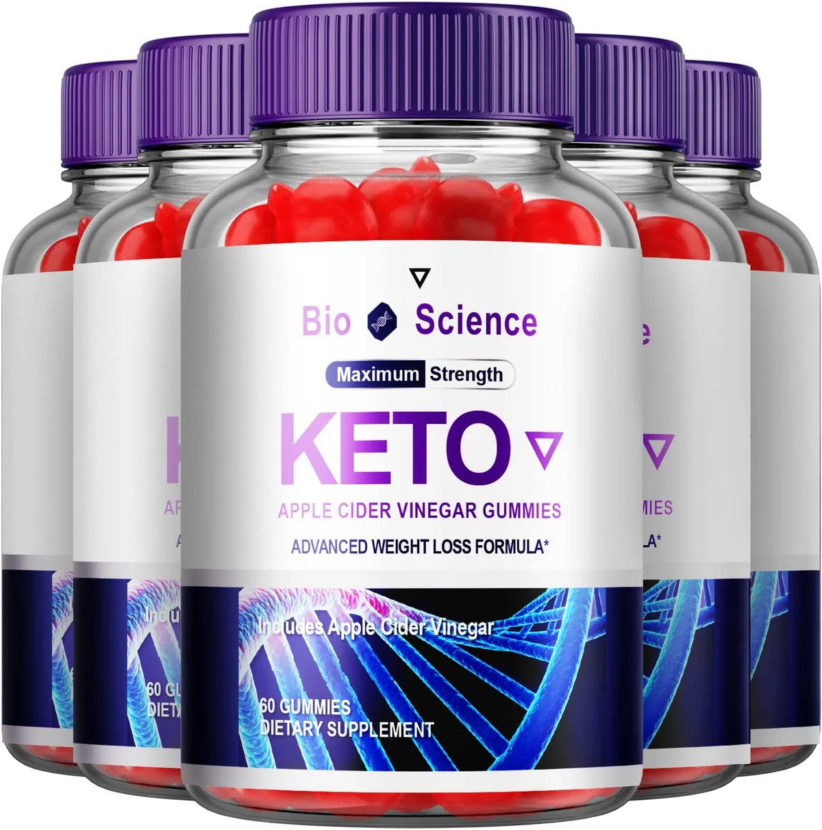 5-Pack Bioscience Keto Gummies, Bio Science, Advanced Weight Loss (300 Gummies)