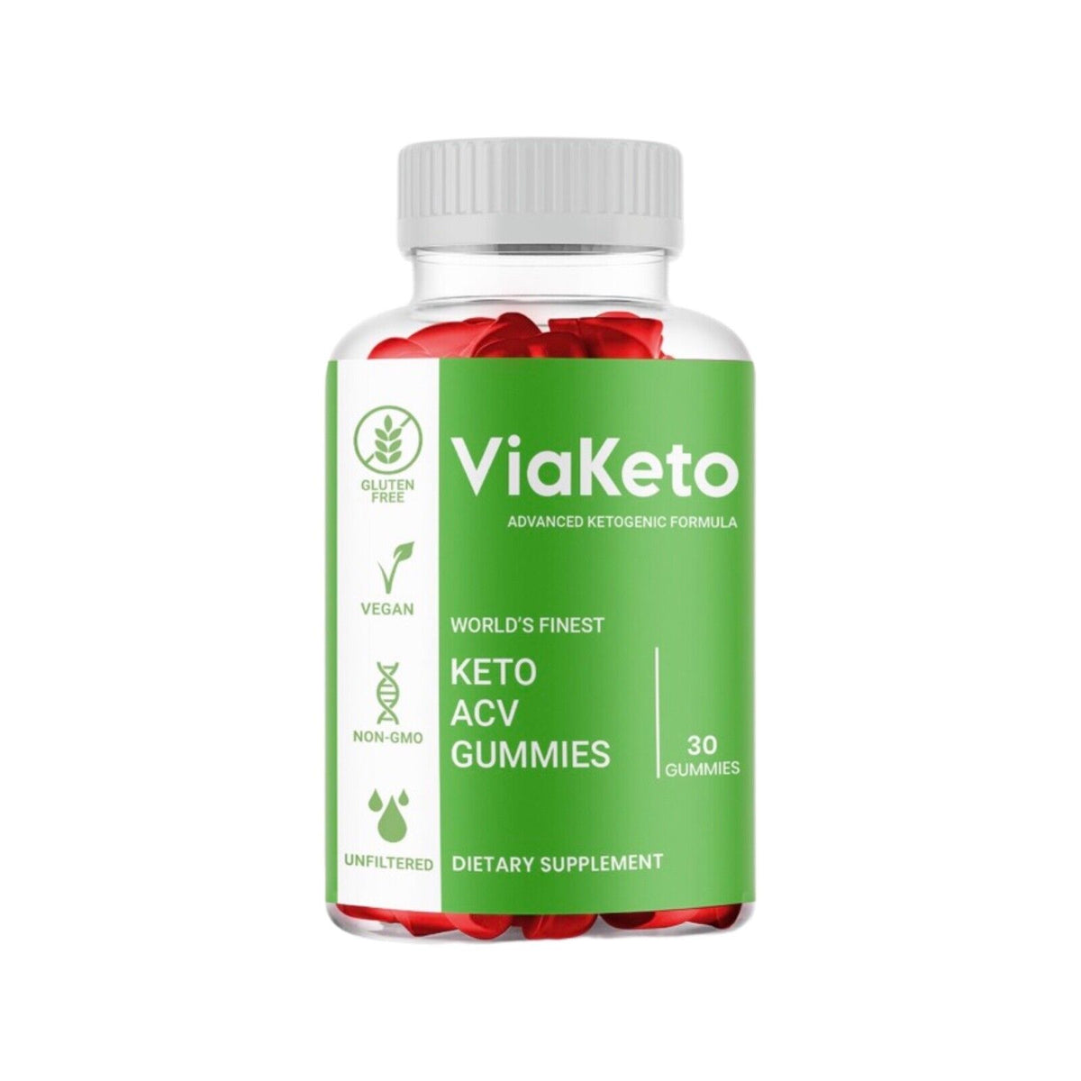 Via Keto Gummies Viaketo, Vegan, Apple Cider Vinegar Gummies (60 Gummies)