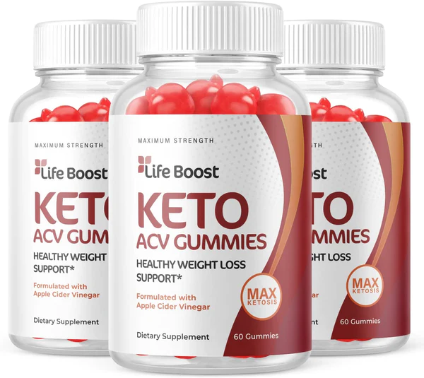 3-Pack Life Boost Keto ACV Gummies - Vegan, Weight Loss Supplement (180 Gummies)