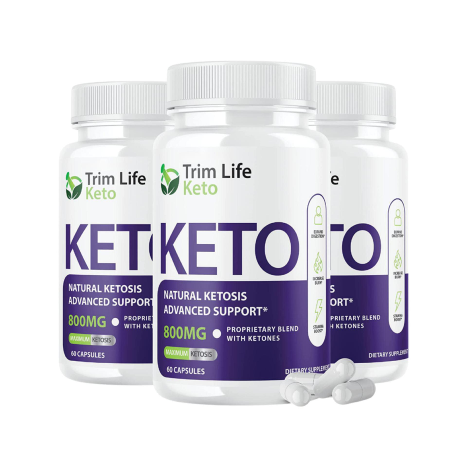 3-Pack Trim Life Labs Keto Pills, Advanced Formula,Vegan, Advanced Blend-180 Cap