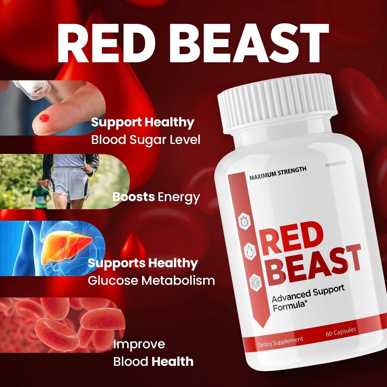 2-Pack Red Beast Pills Red Beast Flow Support Supplement (120 Capsules)