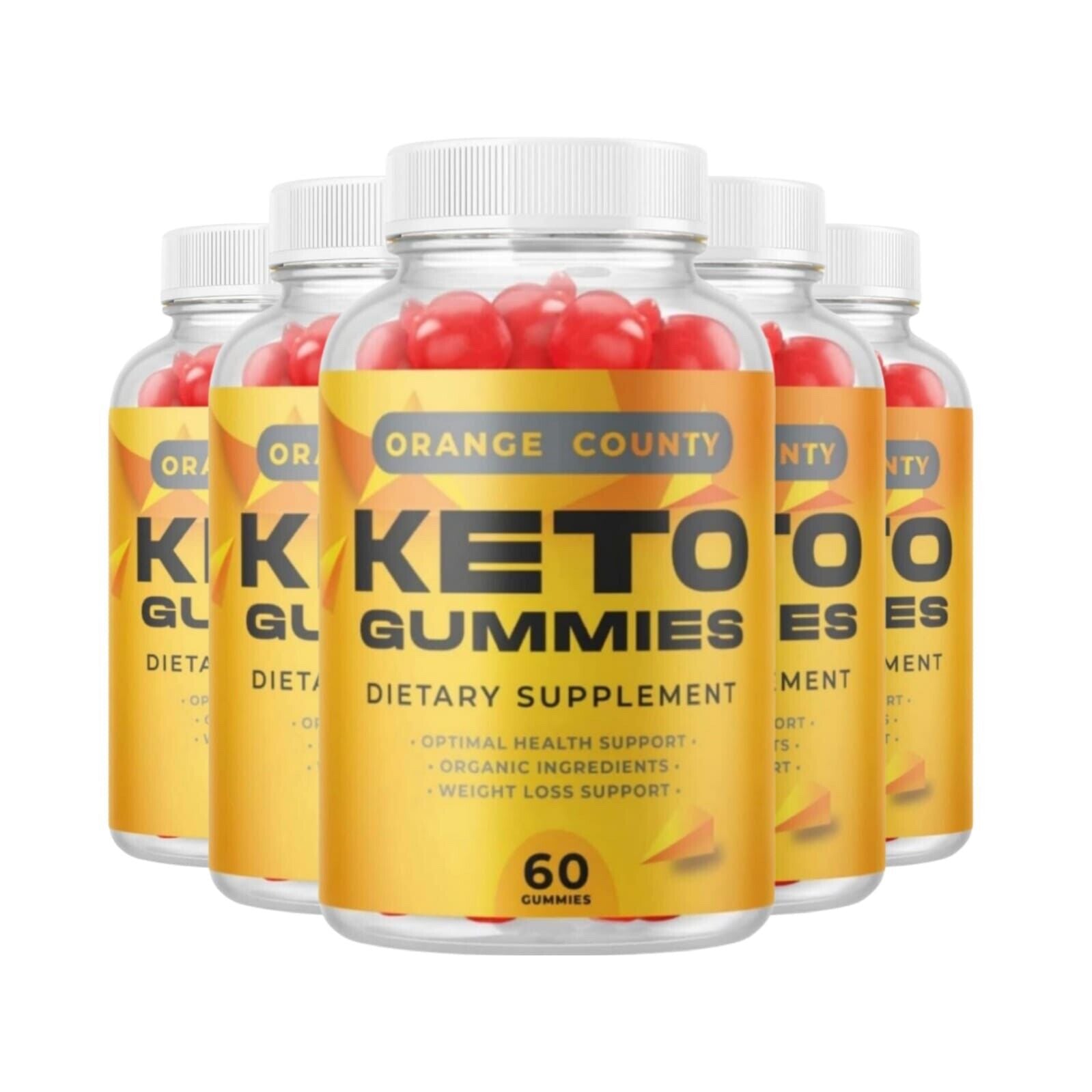 5-Pack Orange County Keto ACV Gummies, Fat Burn, Weight Loss Gummies-300 Gummies