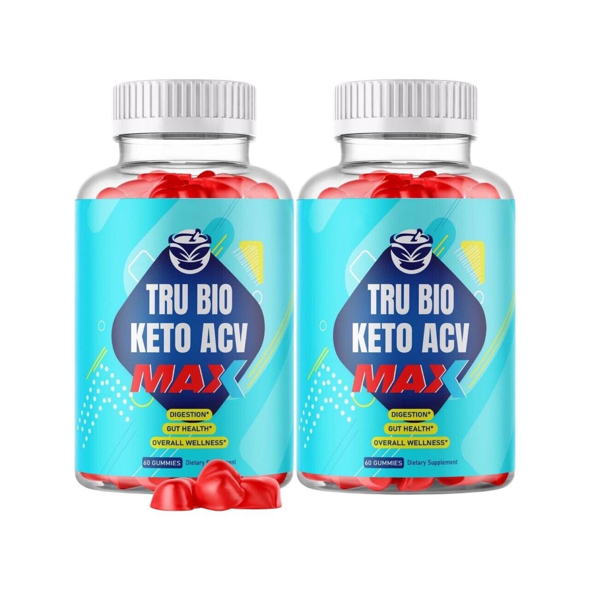 (2 Pack) Tru Bio Max Keto ACV Gummies, Apple Cider Vinegar Gummies (120 Gummies)