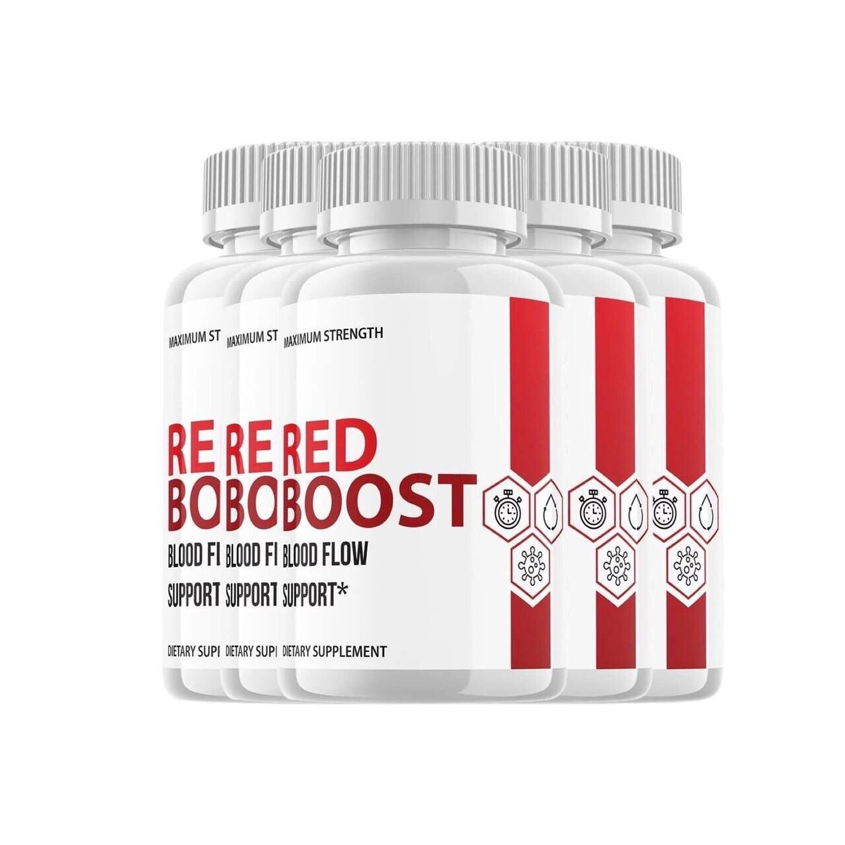 (5 Pack) Red Boost Blood Sugar Supports, Glucose, Metabolism (300 Capsules)