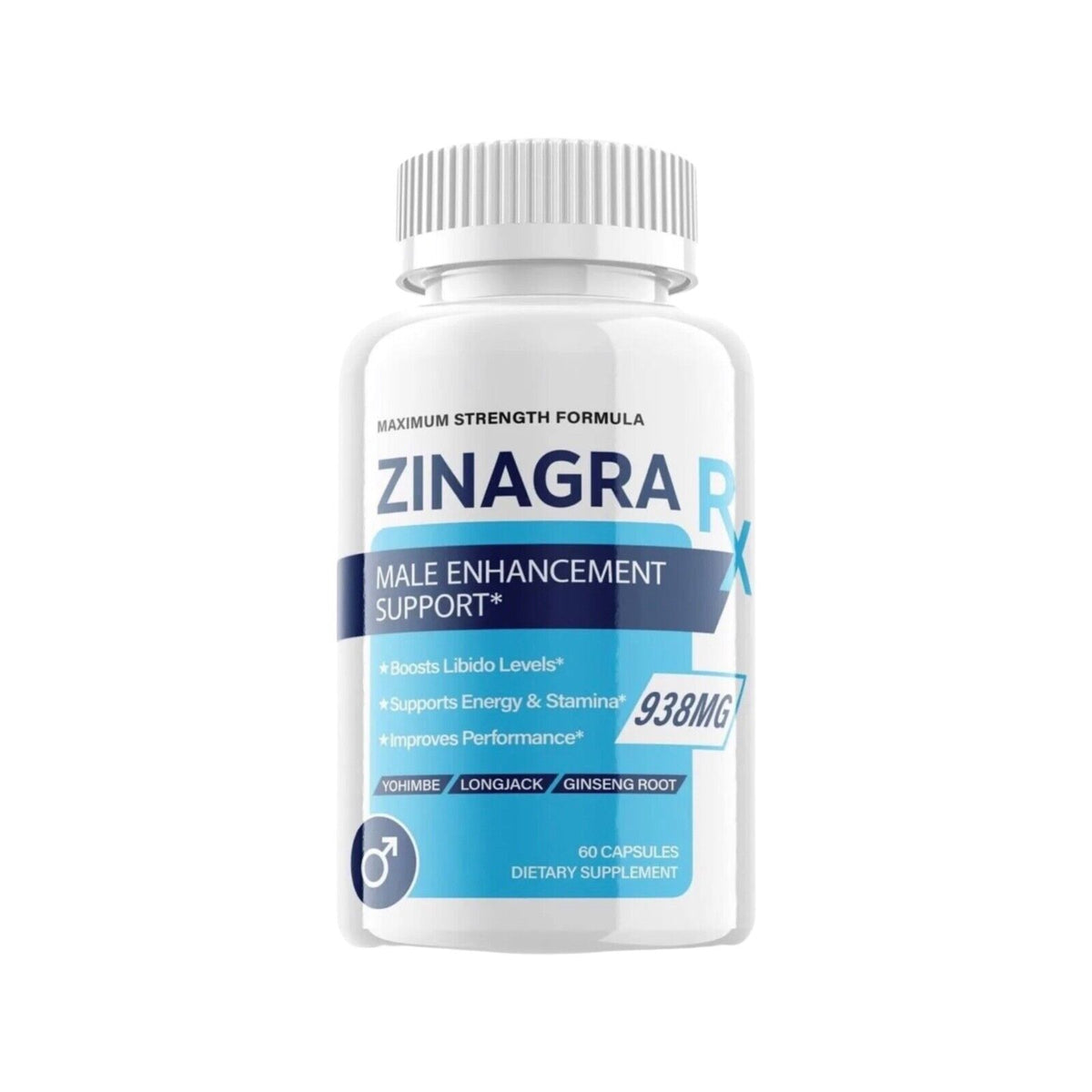 Zinagra Rx Capsules, Vegan, Extra Strength Formula Pills for Men-60 Caps