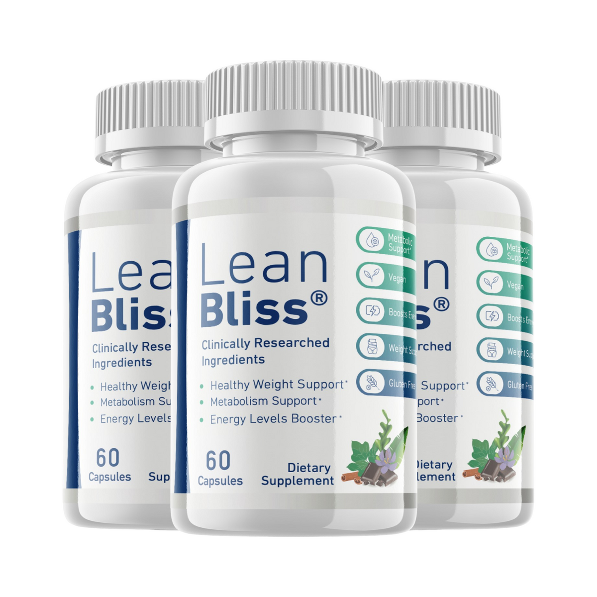 3-Pack Lean Bliss Weight Loss Pills, LeanBliss to Burn Fat - 180 Capsules