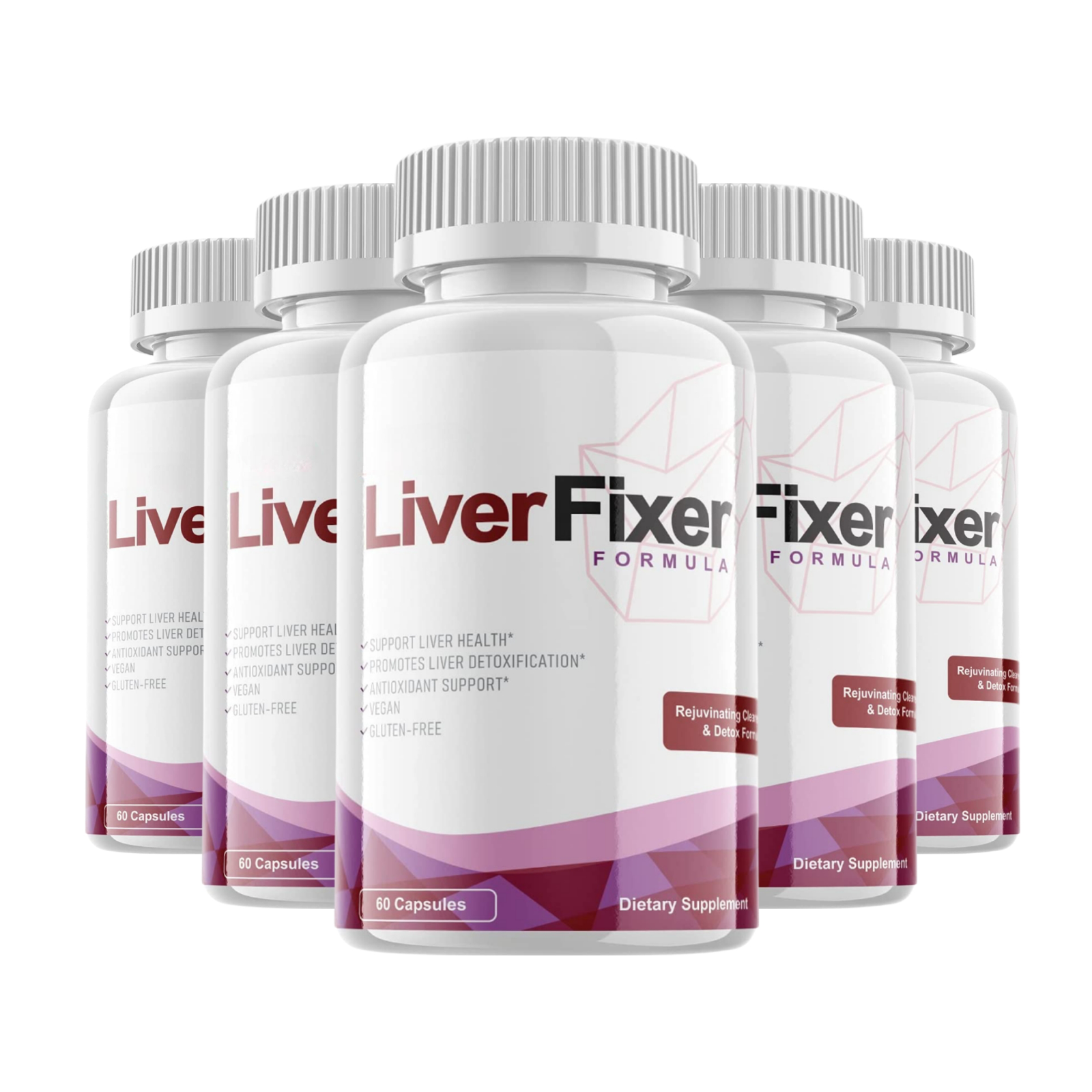 5-Pack Liver Fixer Cleanse Formula for Liver Health Cleanse Support-300 Capsules