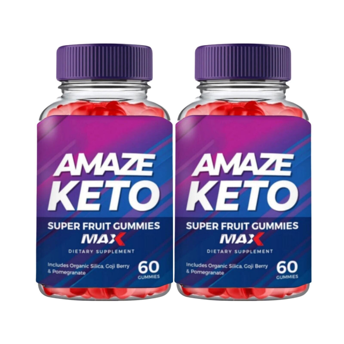 2-Pack Amaze Keto Max Gummies - Vegan, Weight Loss Supplement - 120 Gummies