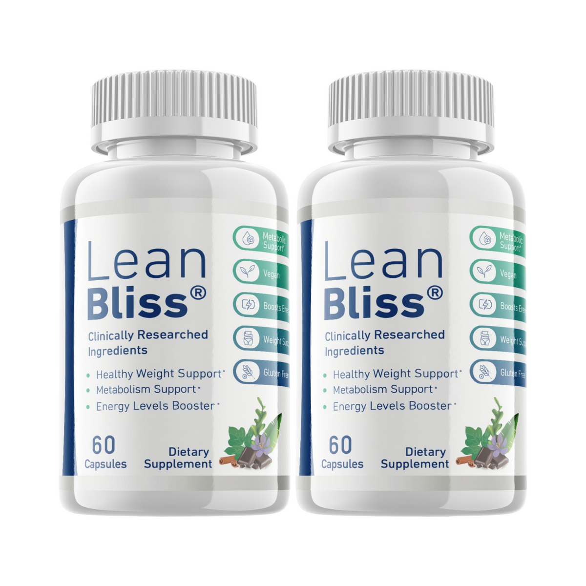 2-Pack Lean Bliss Weight Loss Pills, LeanBliss to Burn Fat - 120 Capsules