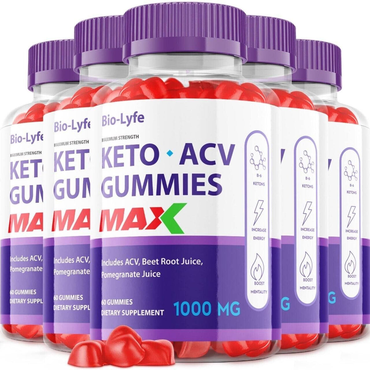 (5 Pack) Biolyfe Max Keto Gummies Bio Lyfe Keto Gummies Biolife Max(300 Gummies)