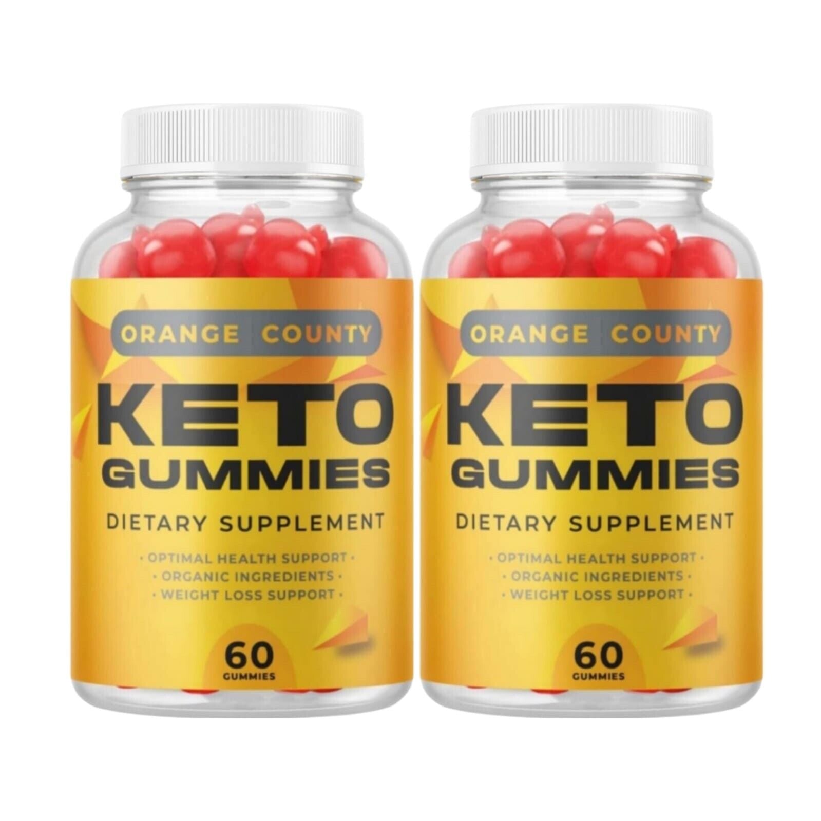 2-Pack Orange County Keto ACV Gummies, Fat Burn, Weight Loss Gummies-120 Gummies