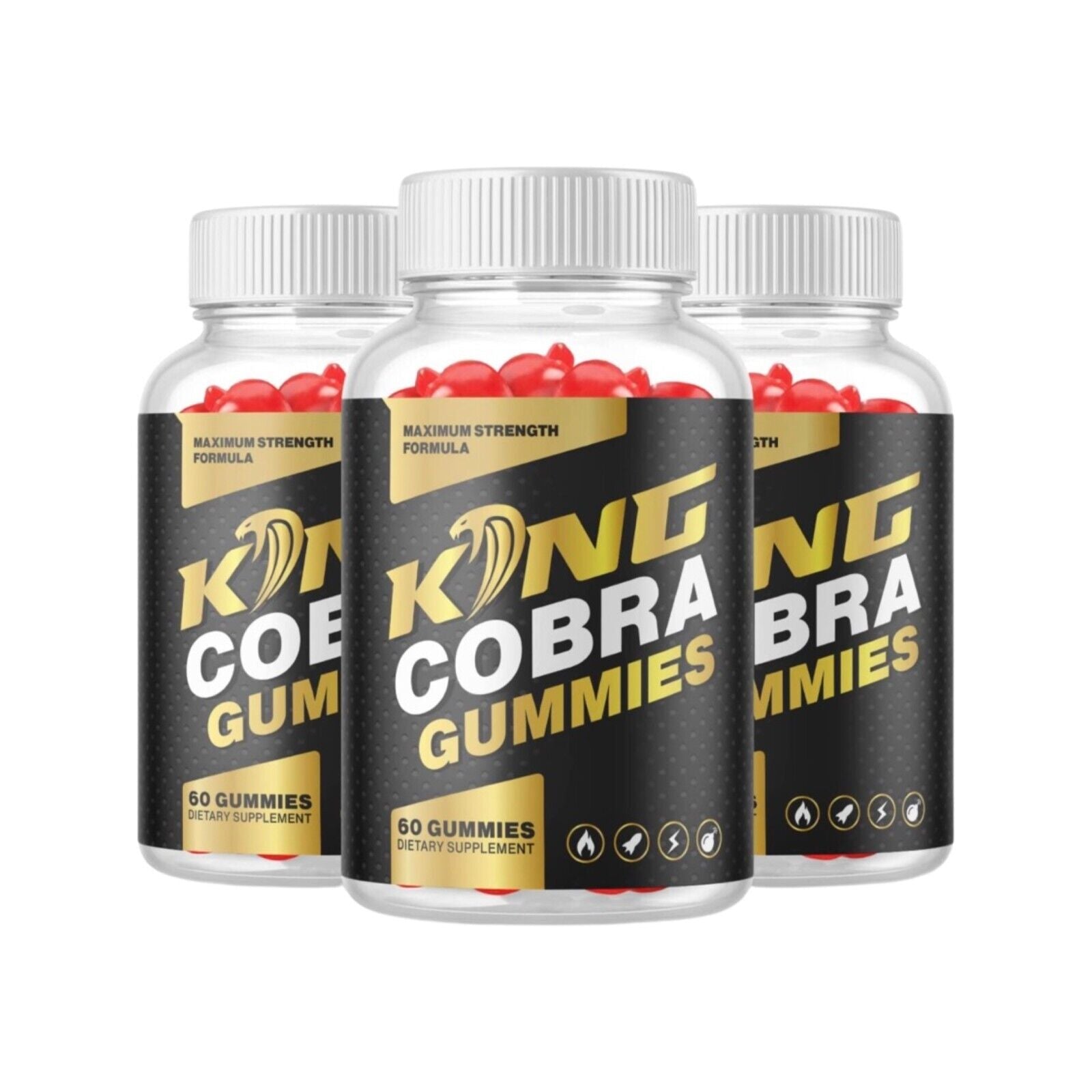 3-Pack King Cobra Gummies Extra Strength Formula Pills for Men-180 Gummies