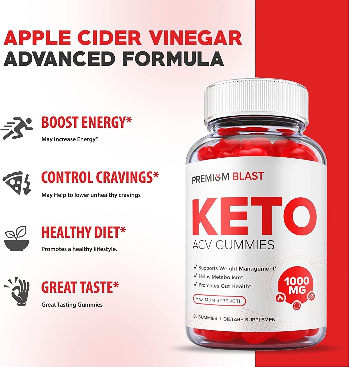 5-Pack Premium Blast Keto ACV Gummies -Vegan, Weight Loss Supplement-300 Gummies