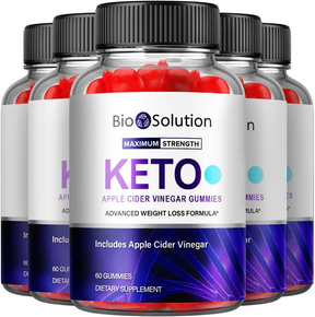 5-Pack Biosolution Keto ACV Gummies - Vegan, Weight Loss Supplement(300 Gummies)