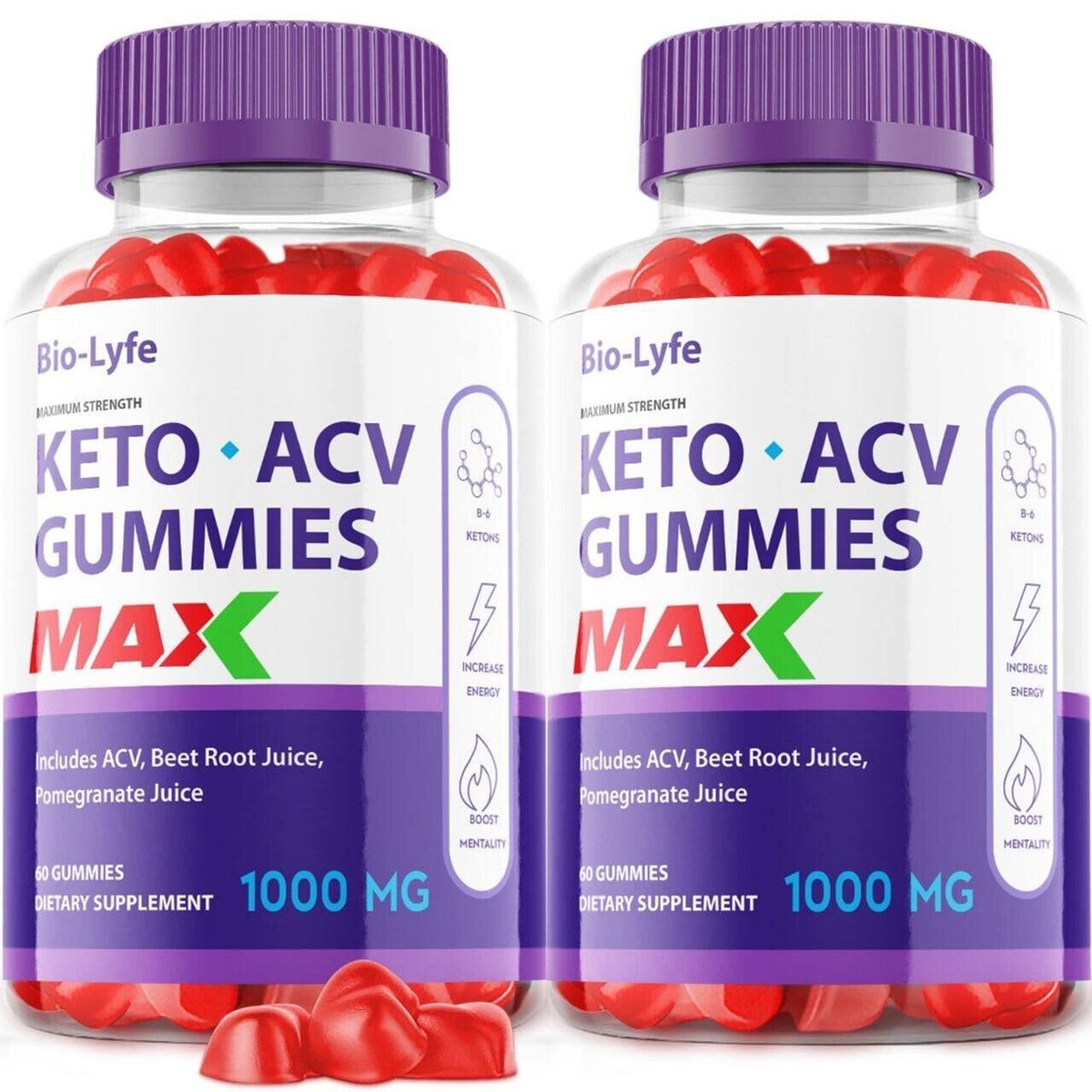 (2 Pack) Biolyfe Max Keto Gummies Bio Lyfe Keto Gummies Biolife Max(120 Gummies)