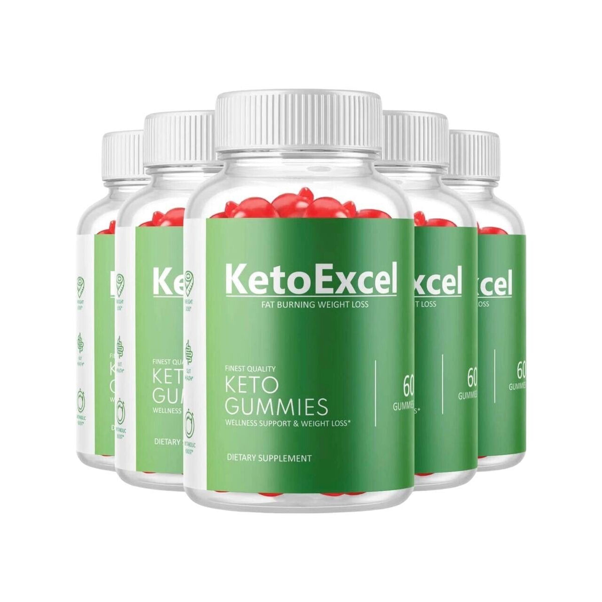 5-Pack Keto Excel ACV Gummies, Vegan, Fat Burner, Weight Loss - 300 Gummies