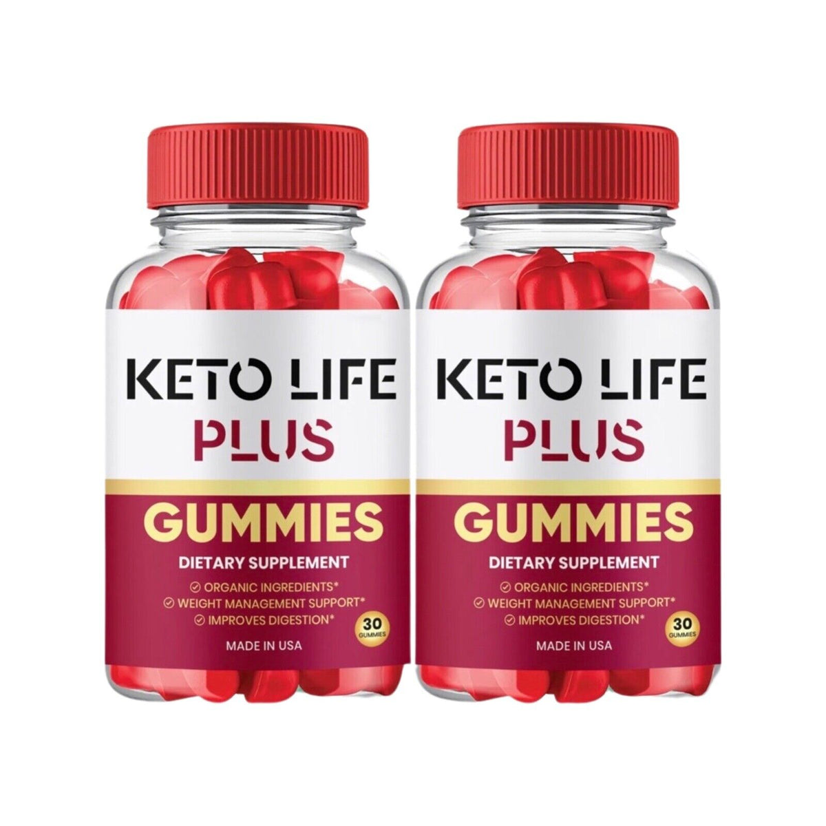 2-Pack Keto Life Plus Gummies, ACV, Vegan, Advanced Weight Loss (120 Gummies)